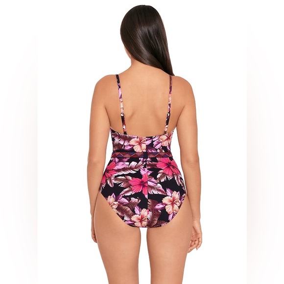 NWT Skinny Dippers by Miraclesuit Lucky Charm Belted One Piece Swimsuit Medium - Picture 2 of 14